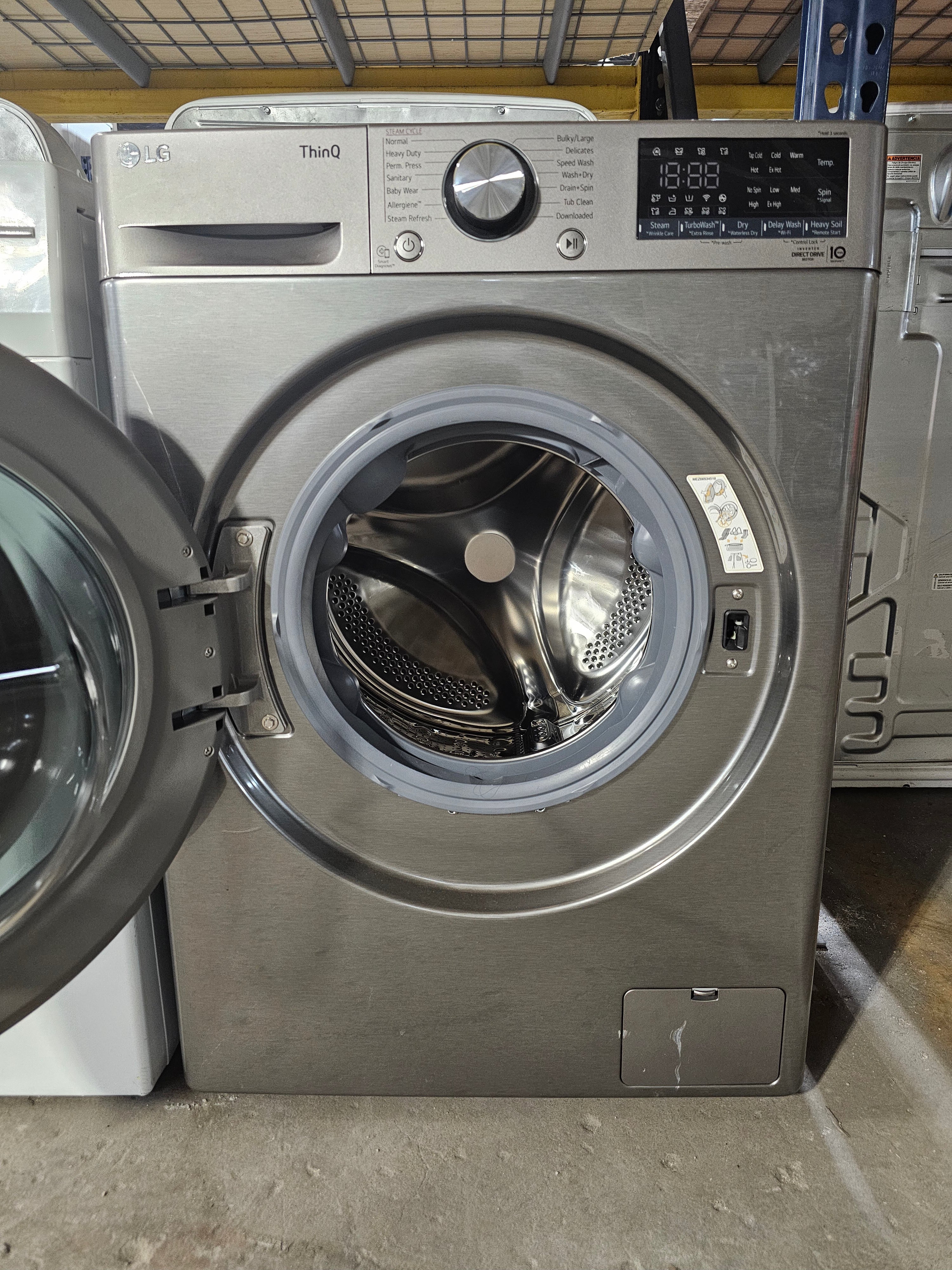 LG - 2.4 Cu. Ft. High-Efficiency Smart Front Load Washer and Electric Dryer Combo with Steam and Sensor Dry - Graphite Steel